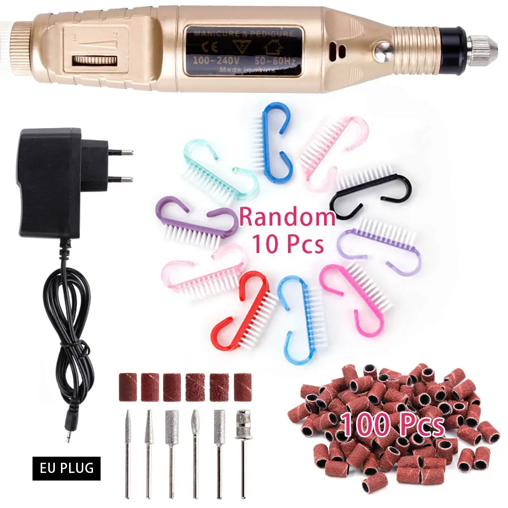 Nail Cleaning Brush Gel Polish Remover Tool Nail Drill Pen Manicure