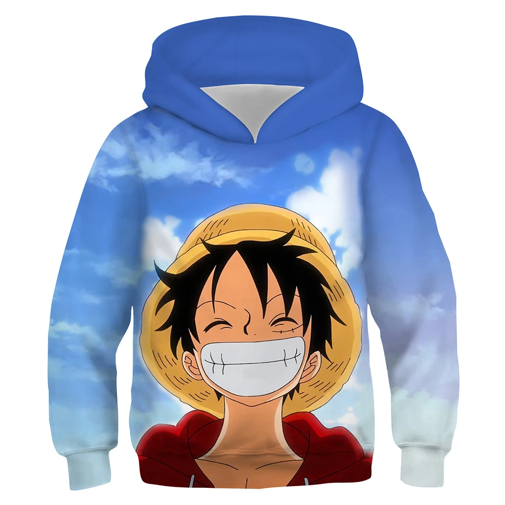 con capucha de One para niños, suéter con estampado 3D de Anime, chándal de mono D Luffy, ropa de calle informal| | - AliExpress
