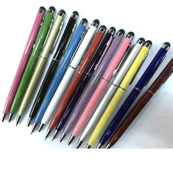 

10pcs High Sensitive 2 in 1 Capacitive Touch Stylus Pen with Gel ink Ballpoint Pen for Smart Android Phone Tablet PC Wholesale