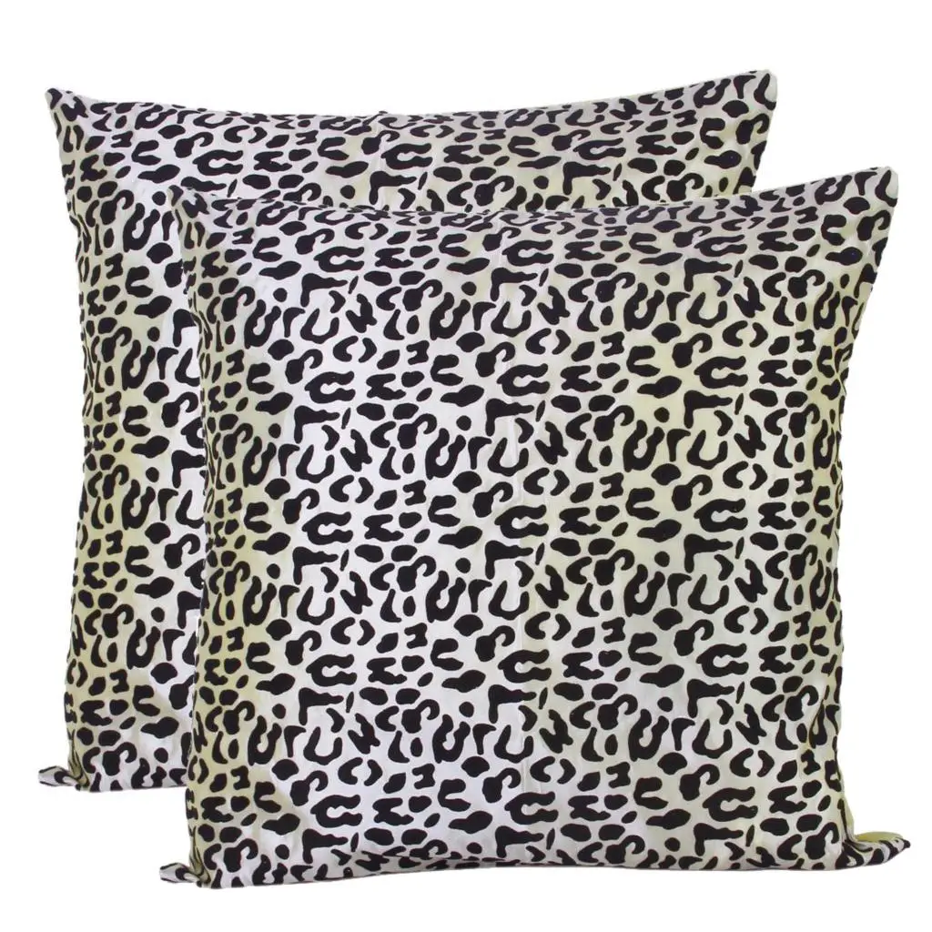 2 шт. 45X45 см Taies d'oreiller Housses de Coussin avec motions de Leopard-бежевый