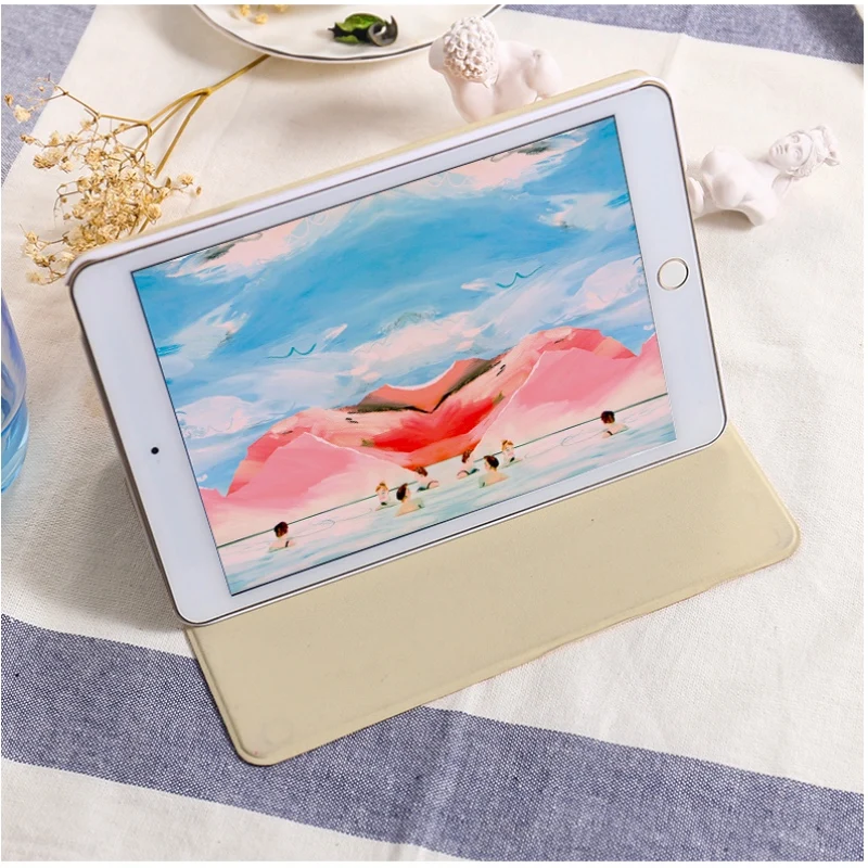 Автоматический будильник смарт-чехол с подставкой для Планшеты ipad Mini1 на возраст 2, 3, 4, 5, ipad air 2 3 pro 10,5 Мультфильм защитный чехол для ipad 2, 3, 4 18 9,7