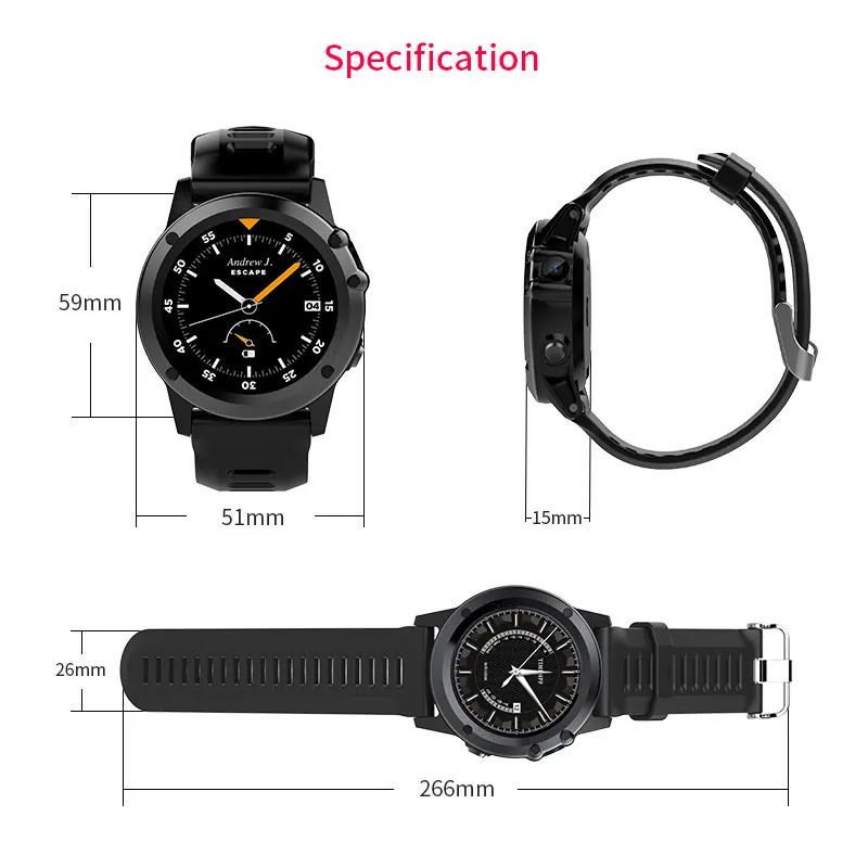  H1 Smart Watch Android 4.4 Waterproof 1.39