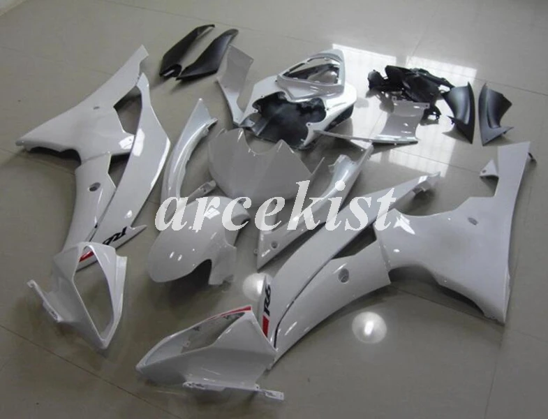 ABS литья под давлением Обтекатели комплект подходит для YAMAHA YZF-R6 2008- 08 09 10 11 12 13 14 15 16 Кузов Набор желтый черный - Цвет: white