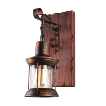 

Single Head Industrial Retro Wooden Metal Wall Lamp for The Home / Hotel / Corridor Decorate Wall Light 110V