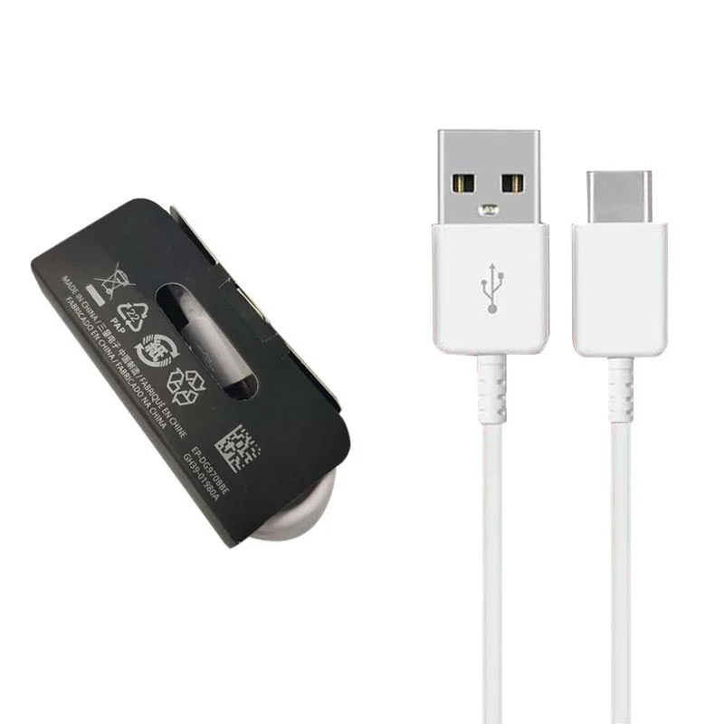White Samsung S10 USB type-C кабель 100 см AFC быстрое зарядное устройство type-C кабель для передачи данных для Galaxy S8 S9 Plus Note 8 10 Pro A30 A50 A70 A8S A9S - Цвет: White