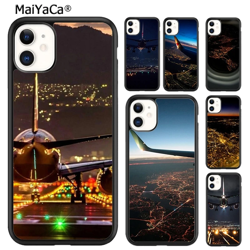 Чехол для телефона MaiYaCa с изображением самолета ночного видения iPhone SE 6 6s 7 8 plus X XR XS