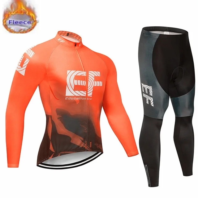 Одежда для обучения, для первого MTB велосипеда, Майо, Ropa Ciclismo, Hombre, одежда для велосипеда, EF, для велоспорта, Джерси, наборы, 9D/зима, термо флис - Цвет: C1