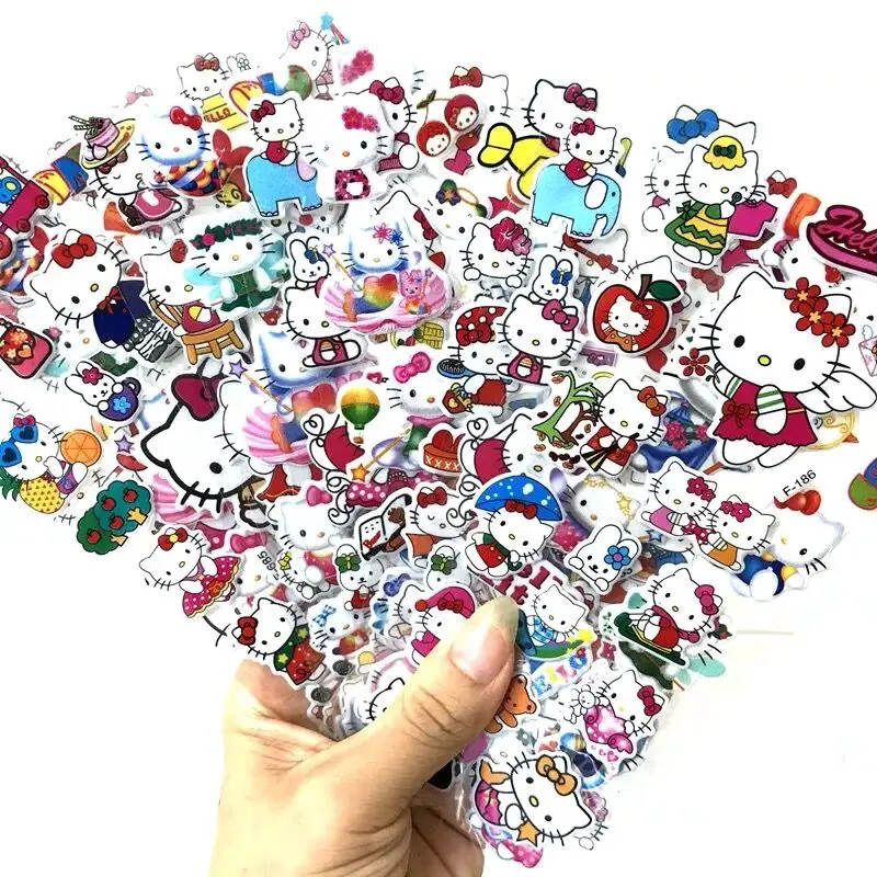 20/10/5PC Hello Kitty Cartoon Birthday Party Gift Present Supplies Sticker Baby Shower Girls School Reward 3D Bubble PVC | Дом и сад