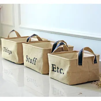 

Vintage Cotton And Linen Laundry Basket Kids Toys Storage Hamper Foldable Decorative Desktop Sundries Organizer