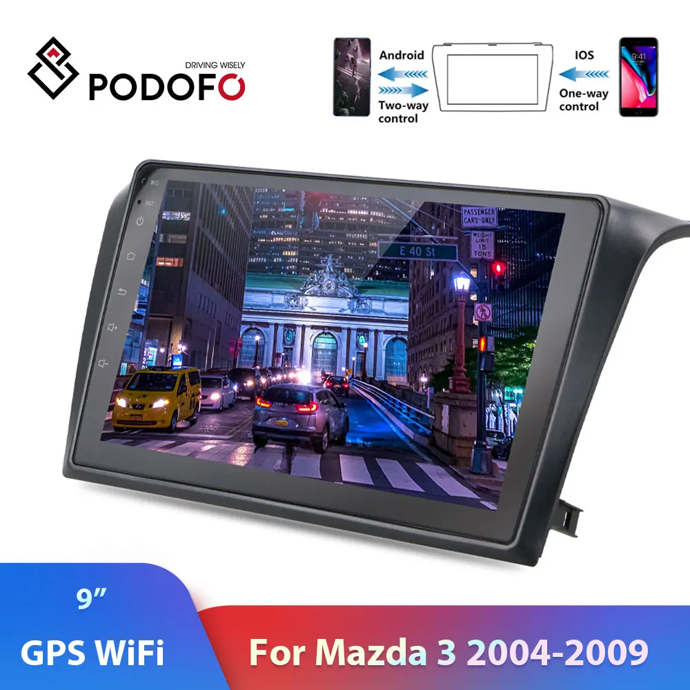 Podofo 2din автомобильный Радио Android 8 1 Авторадио ISO Mirrorlink Автомобильный мультимедийный плеер 2 Din для Mazda 3 2004 2009