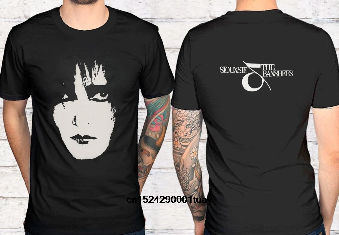 Мужская черная футболка SIOUXSIE AND THE BANSHEES SIOUX FACE POST | одежда