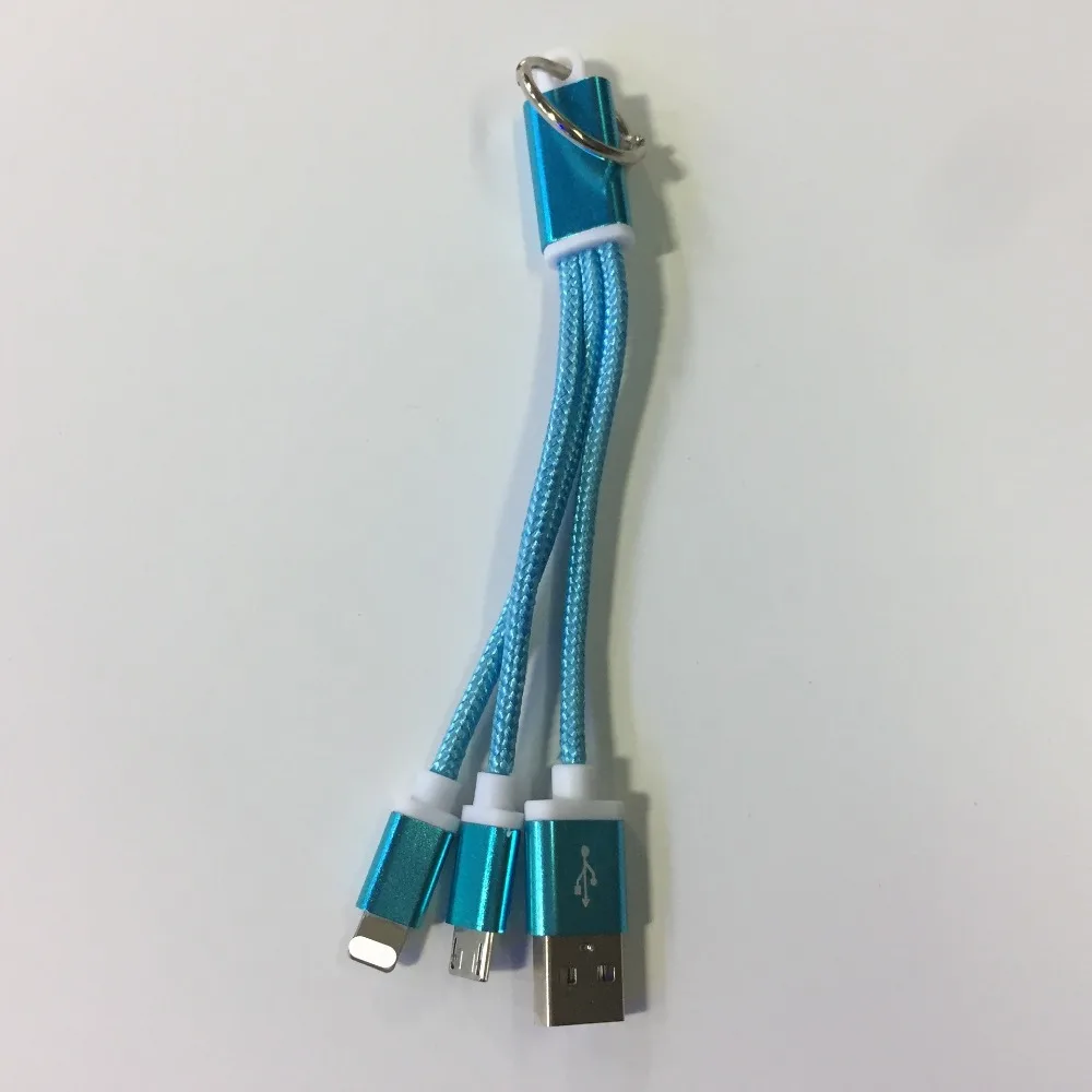Android 2 в 1 кабель для передачи данных микро-usb брелок 20 см Лапша кабель для передачи данных для iPhone 6 7 8 X XS мобильный телефон Быстрая зарядка