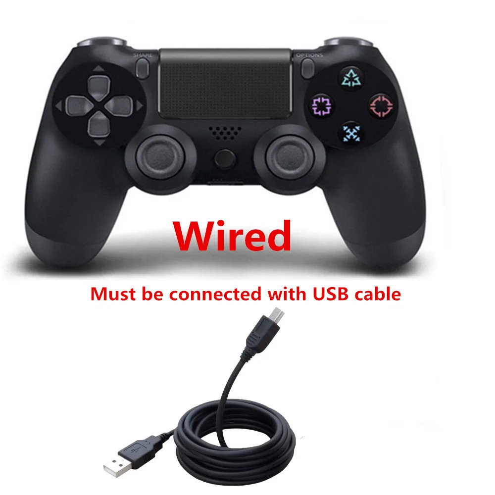 Bluetooth беспроводной/проводной геймпад для Playstation 4 джойстик для PS4 беспроводной контроллер для Dualshock4 PS4 пульт дистанционного управления - Цвет: wired black