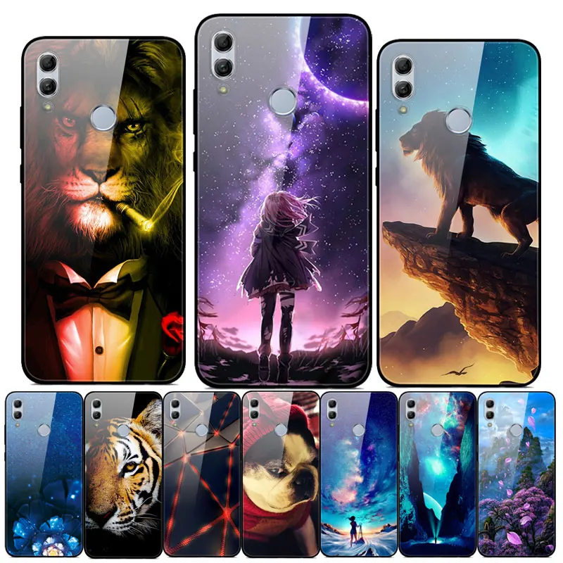 Чехол для Huawei Honor 10 Lite чехол с милым рисунком жесткий стеклянный накладка бампер