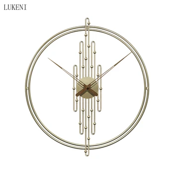 

Simple Wrought Iron Wall Clocks Wall Hanging Ornament Home Livingroom Wall Sticker Crafts Hotel Mute Clock Wall Mural Decoration