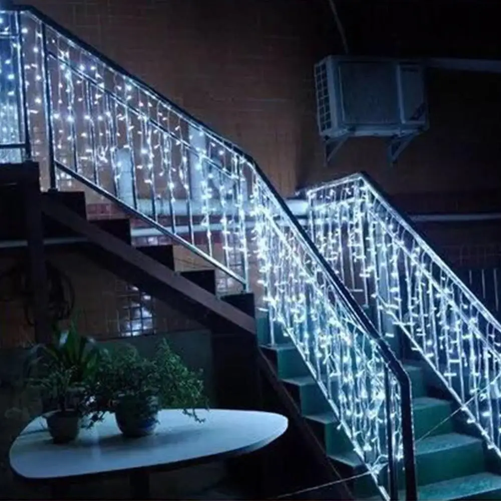 Christmas Garland LED Curtain Icicle String Light 220V 3*1m 120Leds Indoor Drop Party Garden Stage Outdoor Decorative | Лампы и