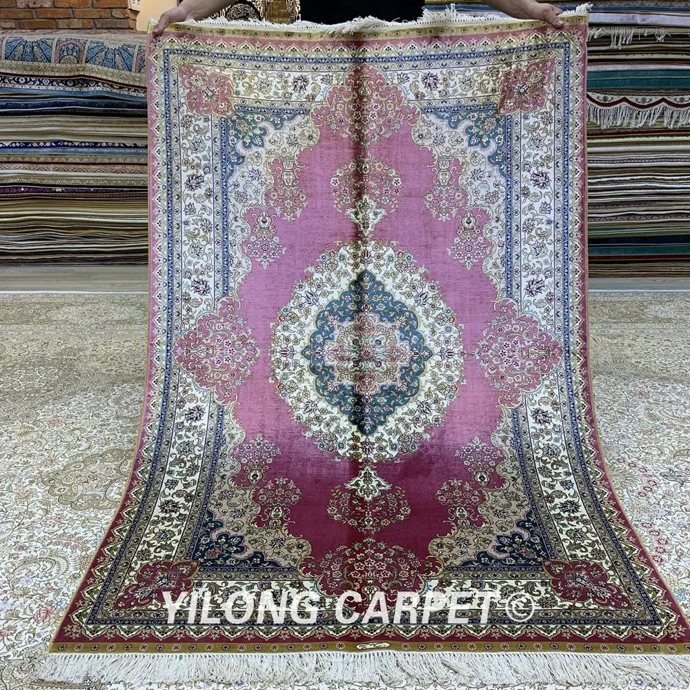 Yilong 4'x6' ручной работы персидские красные ковры турецкий античный шелковый ковер в восточном стиле(ZQG227A