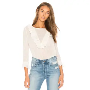 Women Blouse Sexy Long Sleeve Shirt Ruffle Tops Lady Blouse Shirt Casual Polka Dot Print Blouses Womens Tops And Blouses