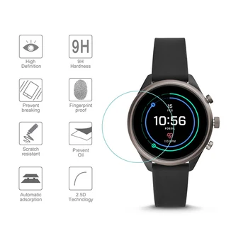 

Hot 3Pcs Tempered Glass Screen Protector For Fossil Fuel Sport Smartwatch Scratch Proof Glass Protective Film 9H 2.5D