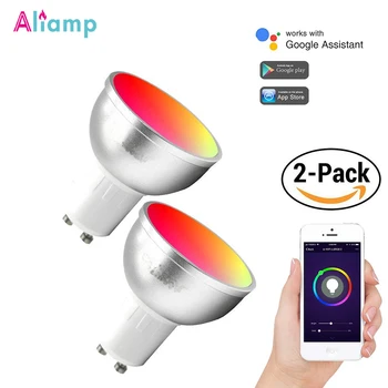 

Wifi Smart LED Light Bulbs GU10 APP Remote Control Switch Dimmable Compatible with Amazon Alexa/Google Assistant/IFTTT -2PACK