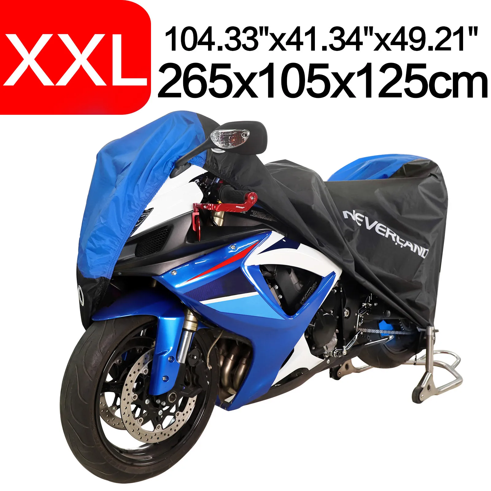 XXL 265x105x125 190T черный синий дизайн водонепроницаемые мотоциклетные Чехлы двигатели пыль Дождь Снег УФ защитная крышка для помещений и улицы D45