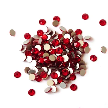 

2000NoHF DIY Crystal Glass Strass Stones Siam Color Nail Art No Hotfix Glue On Flatback Rhinestone For Nails