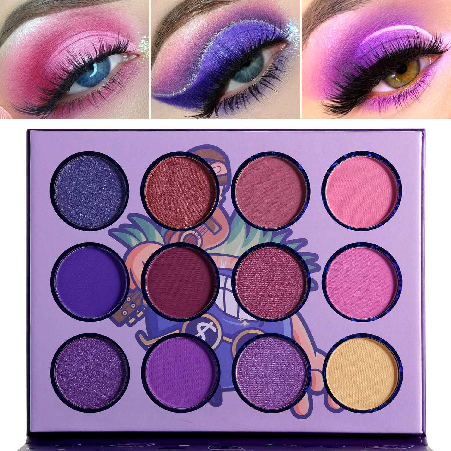 kontrast bjærgning Wow DE'LANCI Purple Eyeshadow Palette 12 Color Mini Makeup Kit Palette-Hawaii  Blueberry Matte And Shimmer Pigmented Violet EyeShadow _ - AliExpress Mobile