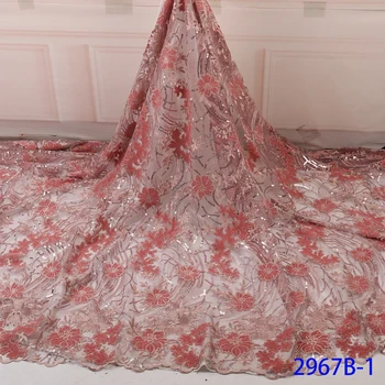 

African Velvet Lace Fabric 2019 High Quality Lace Velvet Fabric In Lace Velvet Tull Lace With Sequins Fabric For Party GD2967B-1