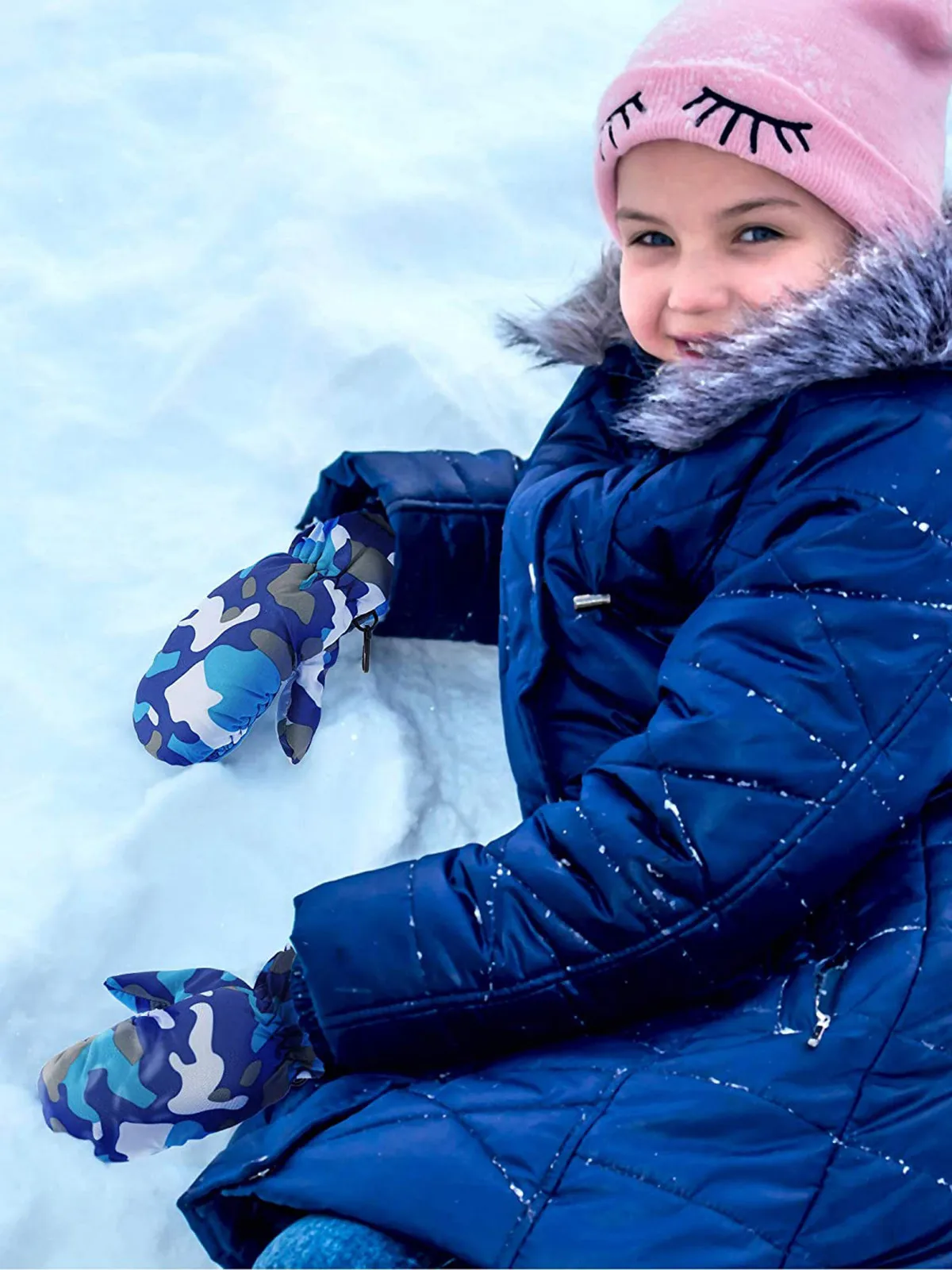 4 Pairs Toddler Boys Girls Kids Baby Ski Gloves Waterproof Warm Snow Mittens 