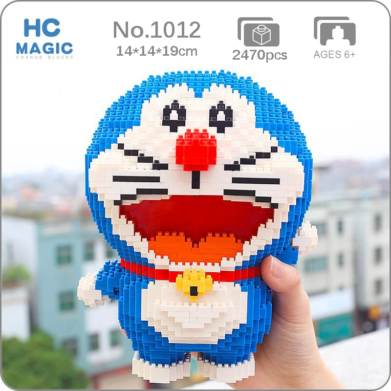 HC 1012 аниме мультфильм Дораэмон кот животное Робот 3D модель DIY Мини Алмазные блоки