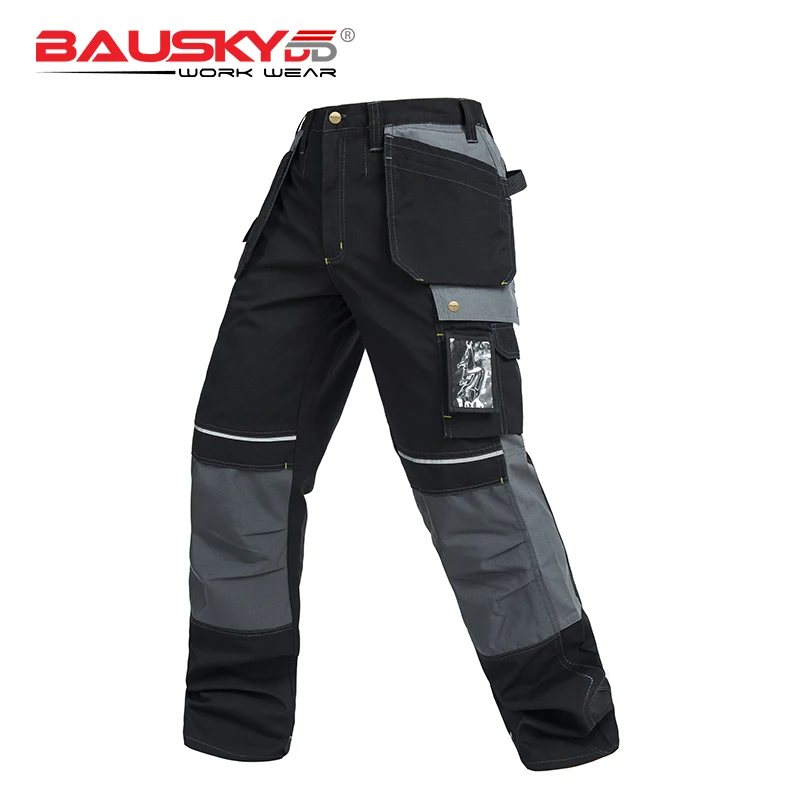 BauskyddB125 рабочая одежда черные рабочие штаны с наколенниками Мульти Карманы рабочая одежда брюки Kadola одежда слой грузовые штаны безопасности - Цвет: black