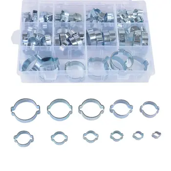 

Double Ear Hose Clips Water Fuel Air Clamps for 5-7MM Zinc Plated Assortment Box