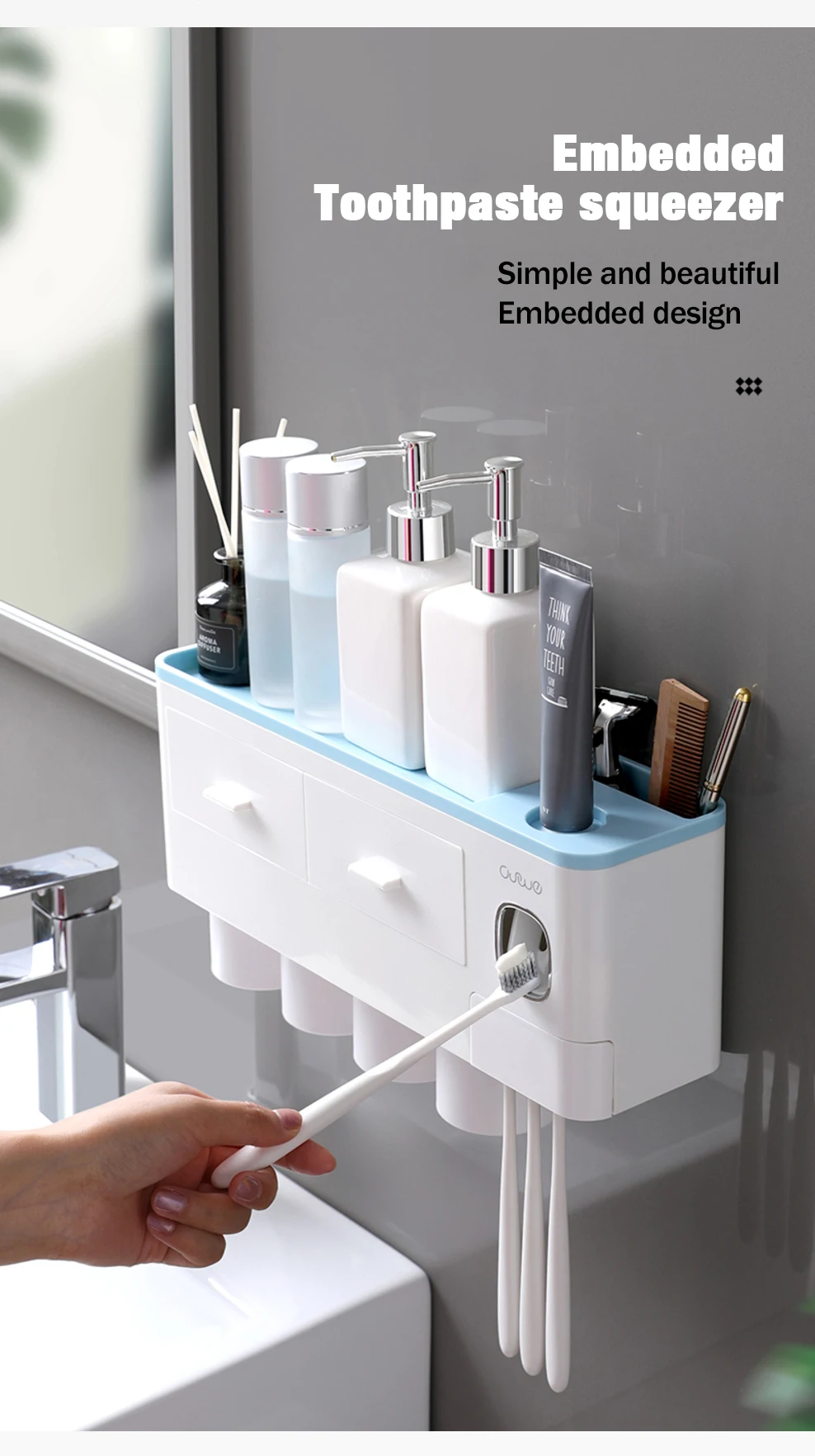 Автоматический Дозатор зубной пасты соковыжималка настенный стеллаж для хранения зубных щеток Держатель с чашкой набор аксессуаров для ванной комнаты