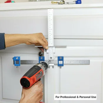 

1pc Stainless Steel Cabinet Hardware Jig Drawer Knobs & Pull Jig Inch Metric Adjustment Screwdriver