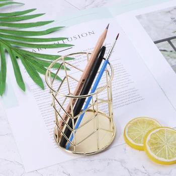 

Rose Gold Pen Pencil Pot Holder Container Organizer Home Desk Stationery Decor