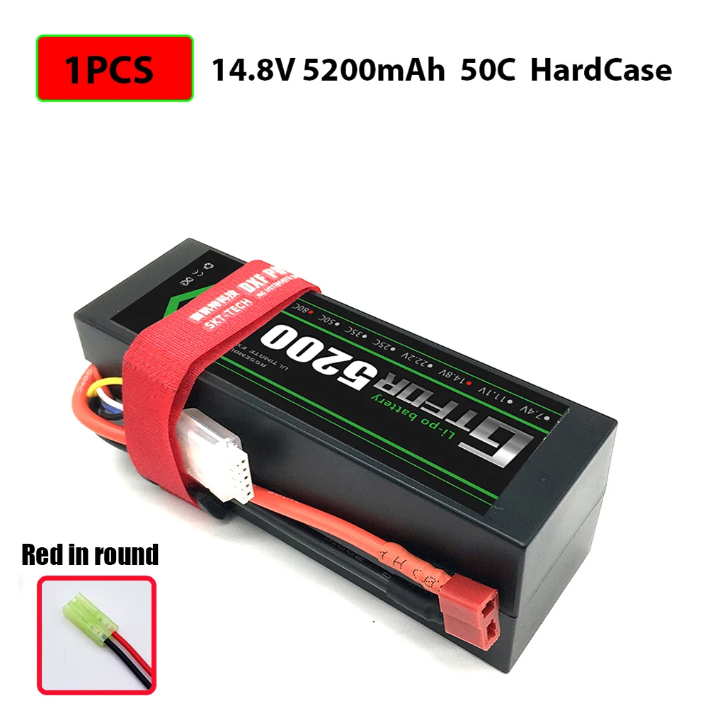 2S 3S 4S 5200mAh 6000mAh 7000MAH 7,4 V 11,1 V 14,8 V 50C 60C 100C 120C GTFDR Lipo батарея для X-MAXX E-REVO RC автомобилей Лодка Дрон - Цвет: 1PCS5200HARDRED