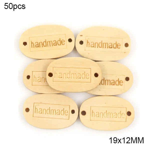 Handmade 02 50 шт. несколько стилей Кнопка ручной работы деревянная пуговица поделки своими руками натуральный Цвет круглый любовное письмо пуговицы с 2 отверстиями для пошива одежды - Цвет: Handmade 02