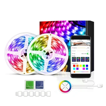 

Strip Music Sync RGB LED Strip,5050 SMD Color Changing APP WIFI Control+Remote 35ED