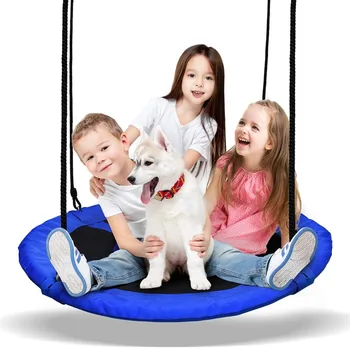 

Child Garden Swing Seat with Straps Adjustable Hammock Swing Chair Multi-Strand Ropes for Kids Adults outdoor patio furniture