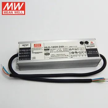 

MEAN WELL LED Power Supply HLG-185H-24A 24V Adjustable LED driver 110V/220V AC to 24V DC 7.8A 187W waterproof IP65 Transformer