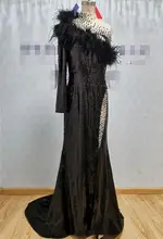 Robe de soirée élégante sur mesure, asymétrique, épaule dénudée, plume, longueur au sol, avec cape, nouveaux articles en promotion, automne, 2021, B211154 