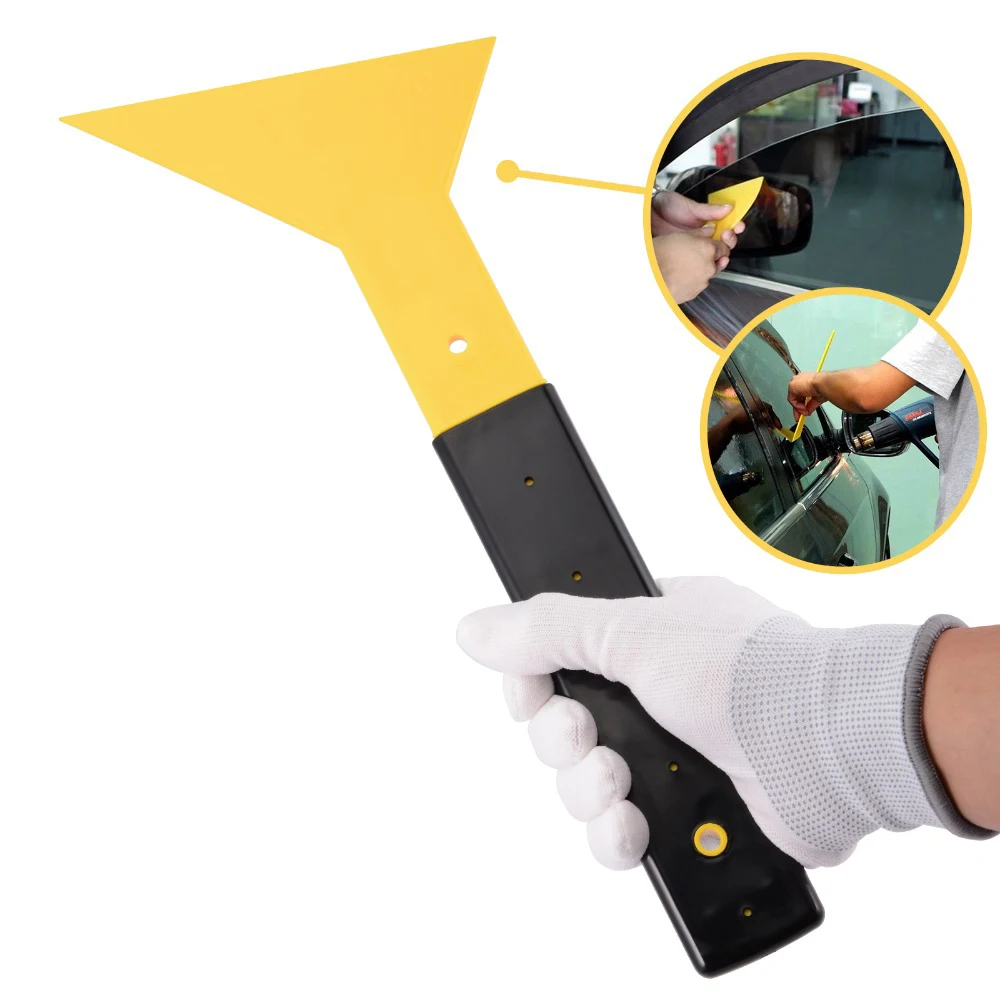 EHDIS Window Film Tinting Scraper Tool Car Protection Foil Film Long Handle Squeegee Wrapping Glass Sticker Remove Cleaning Tool
