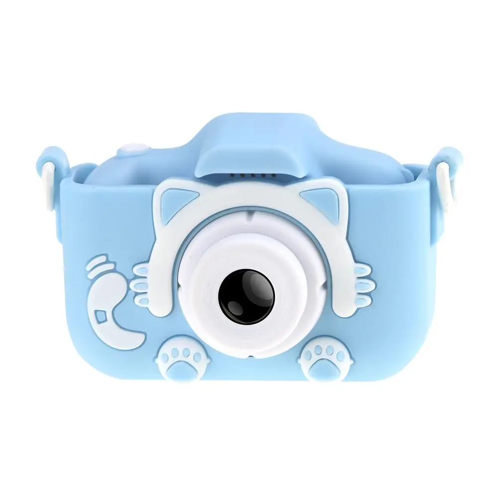 Новейшая Высококачественная детская мини-камера 12 миллионов пикселей 1080p HD видео цифровая камера для детей подарок на день рождения и Рождество - Цвет: Cartoon cat blue