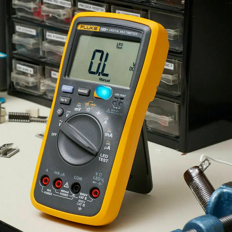 Fluke 15B+/17B+/18B+/12E+ цифровой мультиметр DMM AC/DC/R/C Непрерывное напряжение и Текущий Тест Авто Диапазон