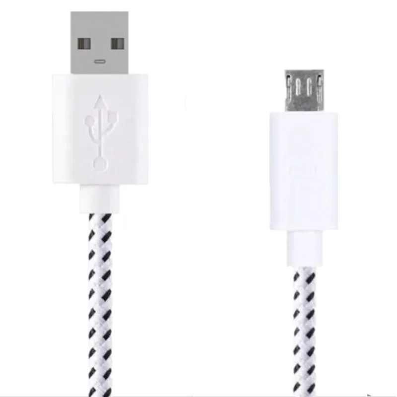 Zfififimy нейлоновый плетеный кабель Micro USB для синхронизации данных USB зарядное устройство кабель для samsung sony huawei Xiaomi LG Android телефон - Цвет: white
