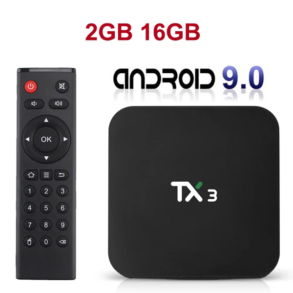 Procaja TX3 Android 9,0 Smart tv Box Tanix Android tv BOX 2 ГБ/4 Гб ram 16 Гб/32 ГБ/64 Гб rom S905X3 четырехъядерный телеприставка - Цвет: 2GB 16GB