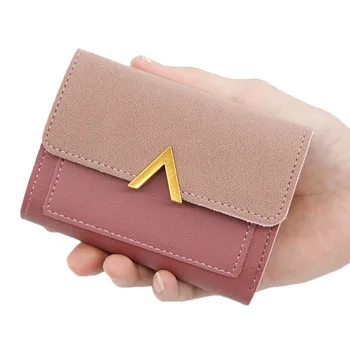 

Fashion New Women Short Wallets PU Leather Female Hasp Solid Multi-Cards Holder Purse Small Wallets