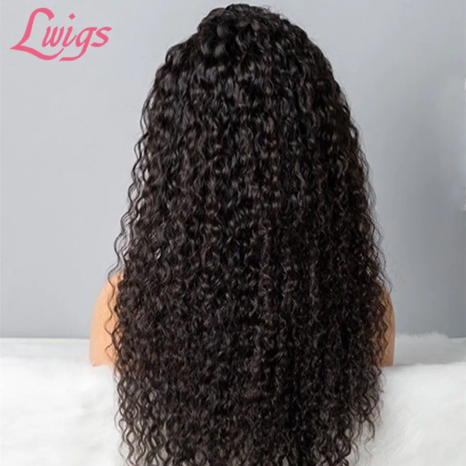 Lwigs объемная волна кружева парики с челкой перуанские влажные и волнистые человеческие волосы Синтетические волосы на кружеве парики с челкой 13X4 Синтетические волосы на кружеве al застежка парики