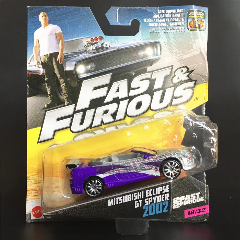 1/55 Fast and Furious 8 MITSUBISHI ECLIPSE GT SPYDER 2002 Collector's metal  car for boy's gift