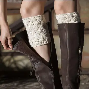 

Winter Leg Warmers 1 Pair Women Knitted Christmas Boot Cover Short Thickened Wool Sock Cover with Thicker Needles Boot Socks